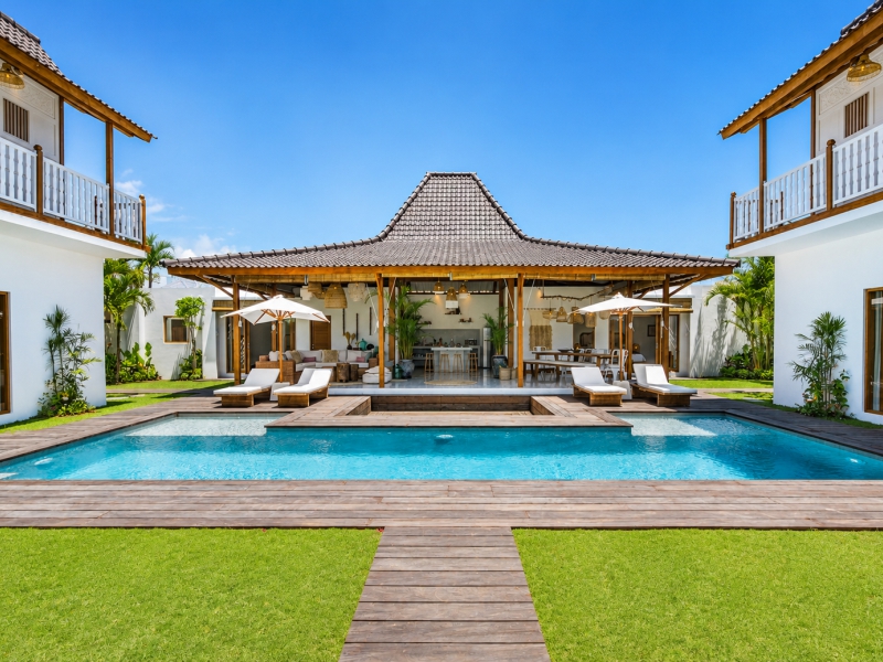 Bali-style open living pavilion